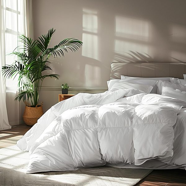 Goose Feather Down Fiber Cotton Comforter King Size