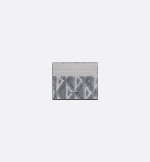 DIOR Card Holder Gray CD Diamond Canvas - Image 2