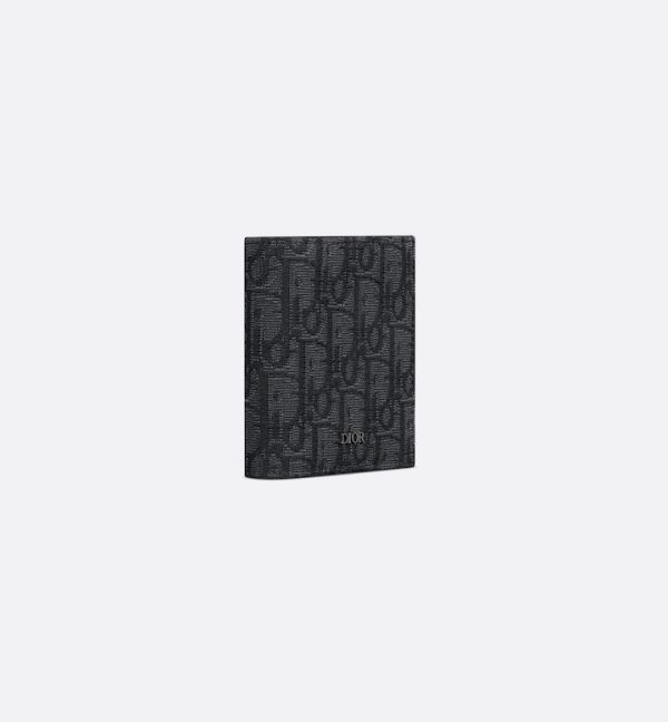 DIOR Vertical Bifold Wallet Black Oblique Jacquard - Image 2