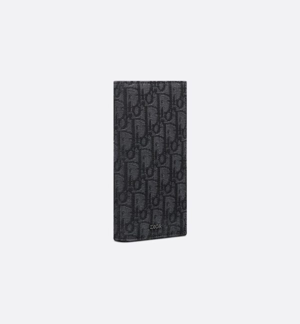 DIOR Vertical Long Wallet Black Oblique Jacquard - Image 5