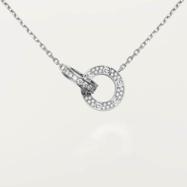 CARTIER LOVE NECKLACE, PAVED WITH DIAMONDS 18K WHITE GOLD - Image 2