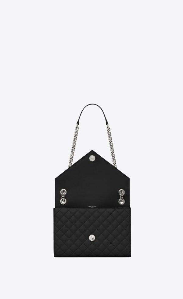 SAINT LAURENT ENVELOPE MEDIUM IN QUILTED GRAIN DE POUDRE EMBOSSED LEATHER - Image 3