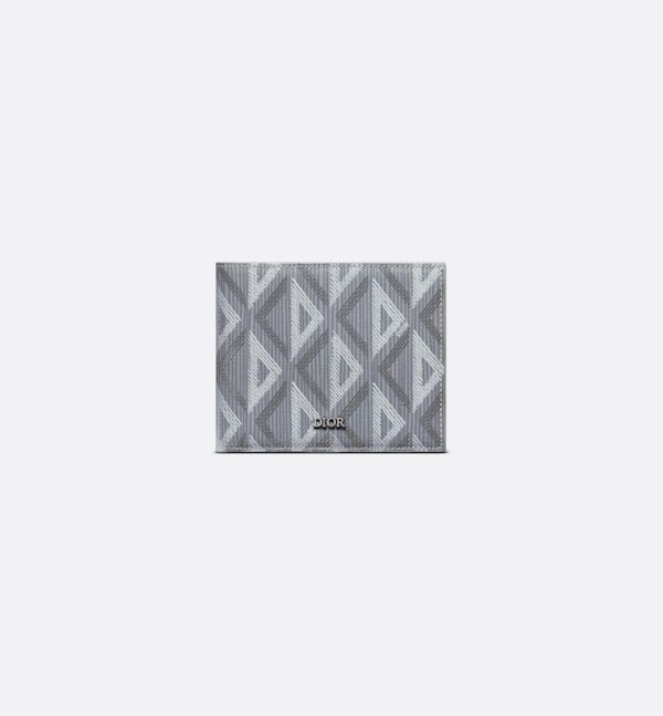DIOR Bifold Wallet Gray CD Diamond Canvas