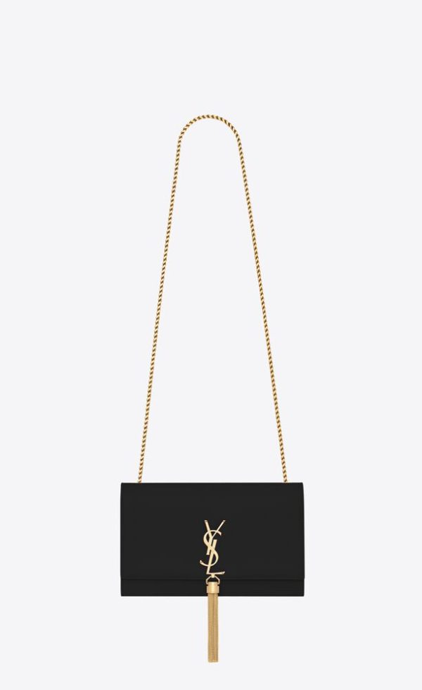 SAINT LAURENT KATE MEDIUM TASSEL IN GRAIN DE POUDRE EMBOSSED LEATHER