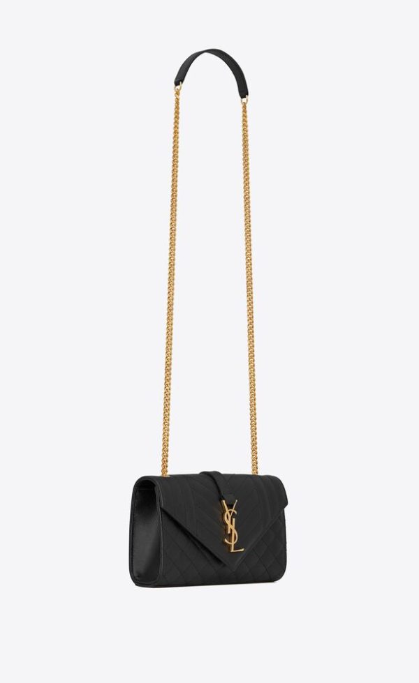 SAINT LAURENT ENVELOPE SMALL IN QUILTED GRAIN DE POUDRE EMBOSSED LEATHER - Image 2