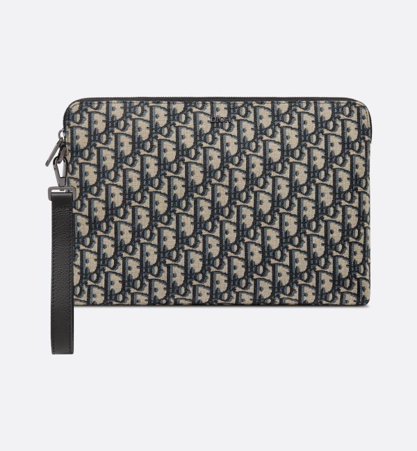 DIOR Pouch Beige and black Oblique jacquard - Image 4