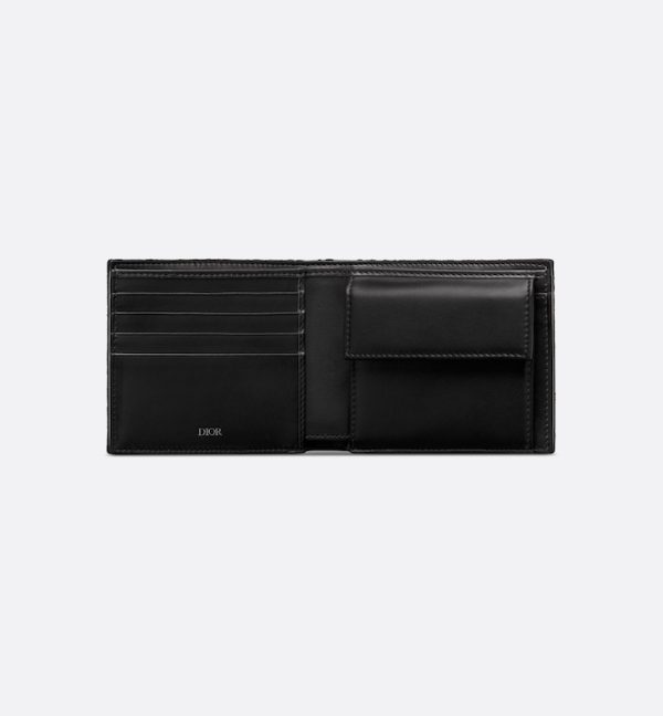 DIOR Compact Wallet Black Oblique Jacquard - Image 2
