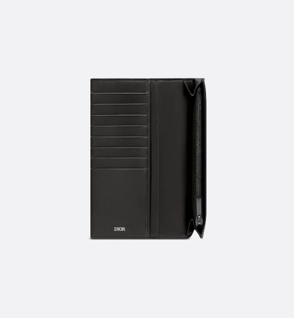 DIOR Vertical Long Wallet Black Oblique Jacquard - Image 4