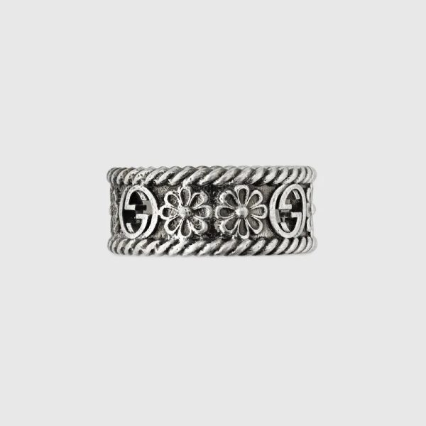 GUCCI INTERLOCKING SILVER RING - Image 5