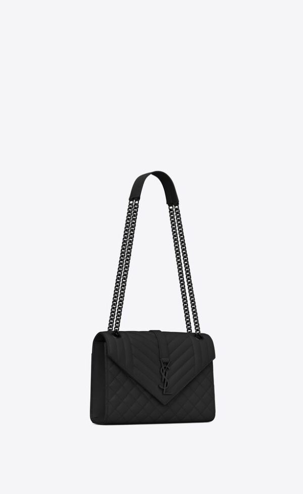SAINT LAURENT ENVELOPE MEDIUM IN QUILTED GRAIN DE POUDRE EMBOSSED LEATHER - Image 2