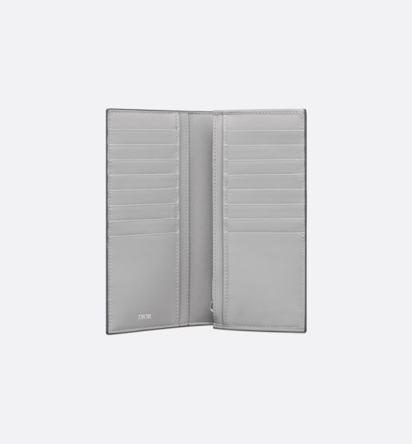 DIOR Vertical Bifold Wallet Gray CD Diamond Canvas - Image 4