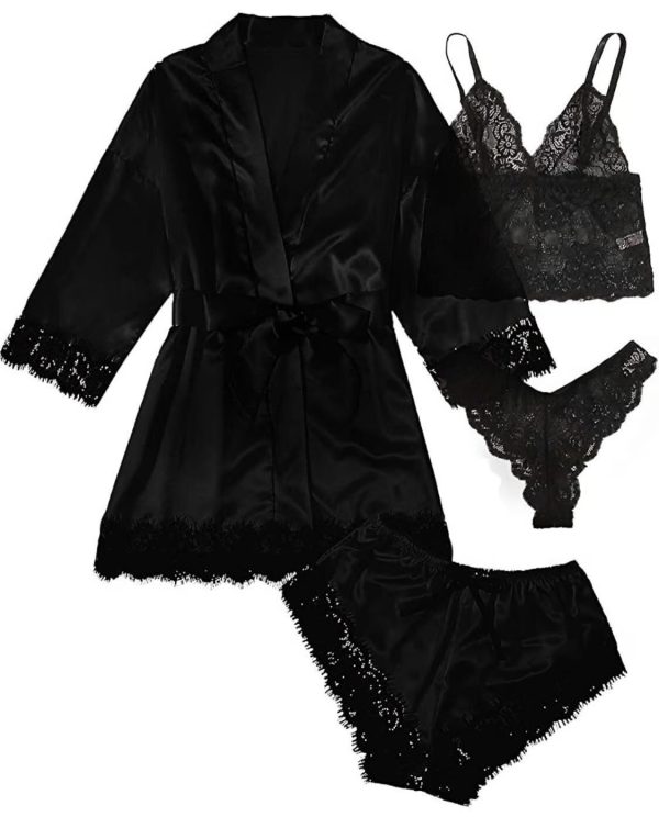 🔥LAST DAY SALE 49% OFF 🔥Valentine's Day 4 sets of lace satin sling pajamas set🌹 - Image 6