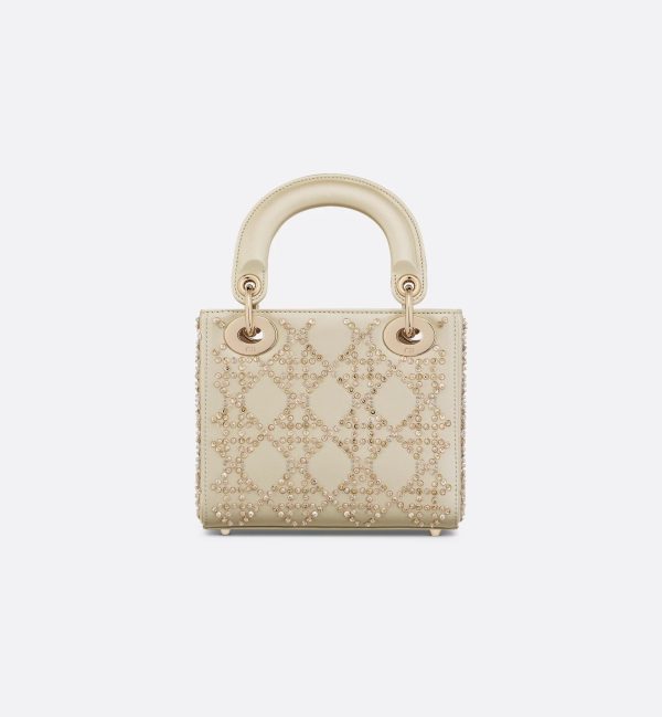 Platinum-Tone Metallic Cannage Lambskin with Beaded Embroidery - Image 3