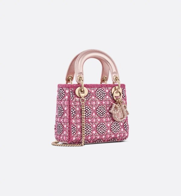 Metallic Lambskin and Rose des Vents Satin Embroidered with Beads - Image 3