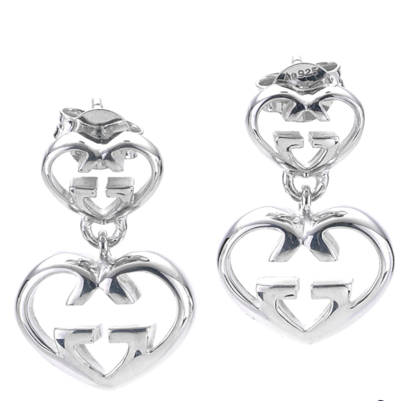 GUCCI Love Britt G Heart Earrings in SiLVer