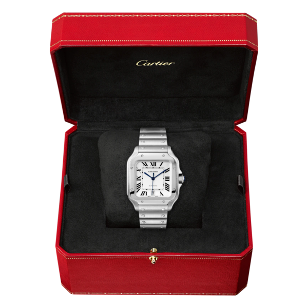 CARTIER SANTOS DE , LARGE MODEL And Leather Bracelets - Image 4