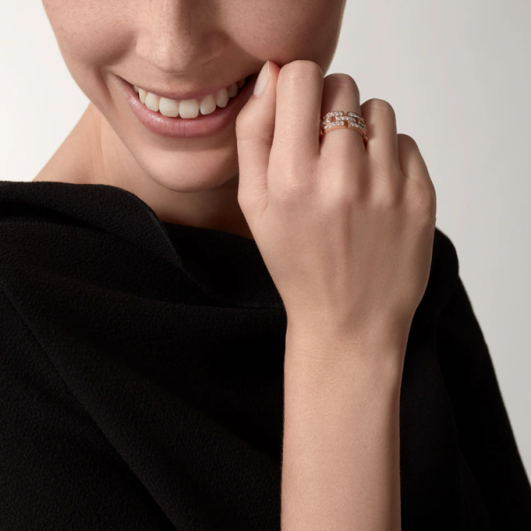 CARTIER MAILLON PANTHÈRE RING, 3 HALF DIAMOND-PAVED ROWS - Image 6