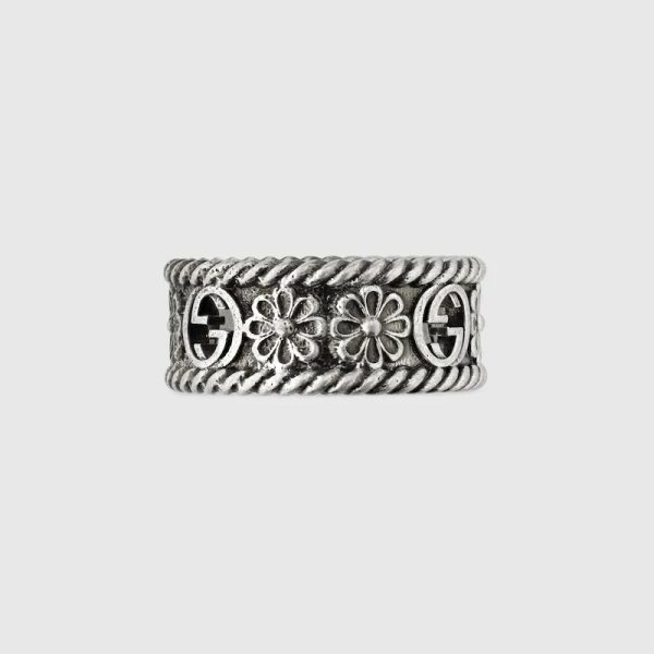 GUCCI INTERLOCKING SILVeR RING