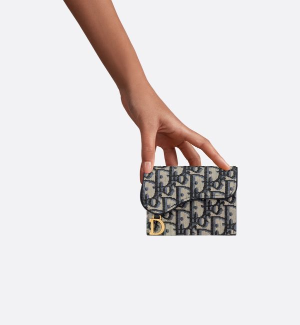 DIOR Saddle Jasmine Gusset Card Holder - Image 7