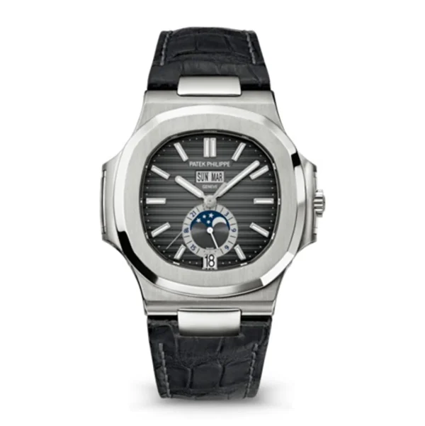 Patek Philippe Nautilus Annual Calendar 40.5 mm | Black alligator leather bracelet | Black dial | Men's Watch 5726A-001