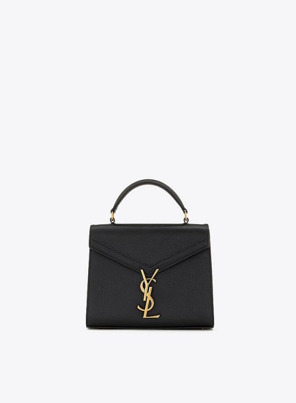 SAINT LAURENT CASSANDRA MINI TOP HANDLE BAG IN GRAIN DE POUDRE EMBOSSED LEATHER