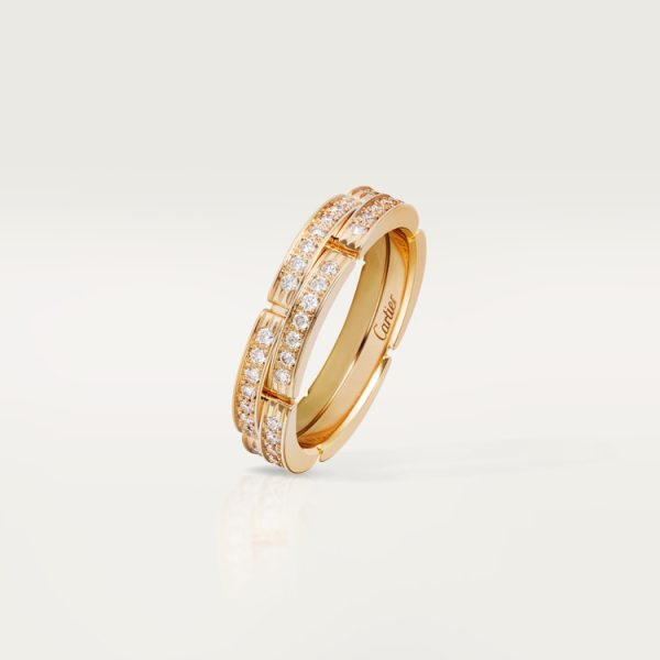CARTIER MAILLON PANTHÈRE WEDDING BAND, 2 HALF DIAMOND-PAVED ROWS - Image 3