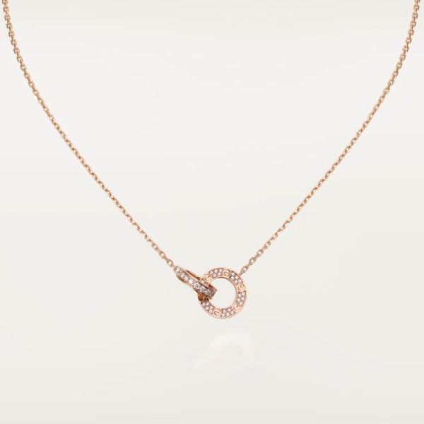 CARTIER LOVE NECKLACE, PAVED WITH DIAMONDS 18K ROSE GOLD