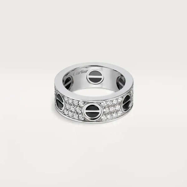 CARTIER LOVE RING, DIAMOND-PAVED, CERAMIC