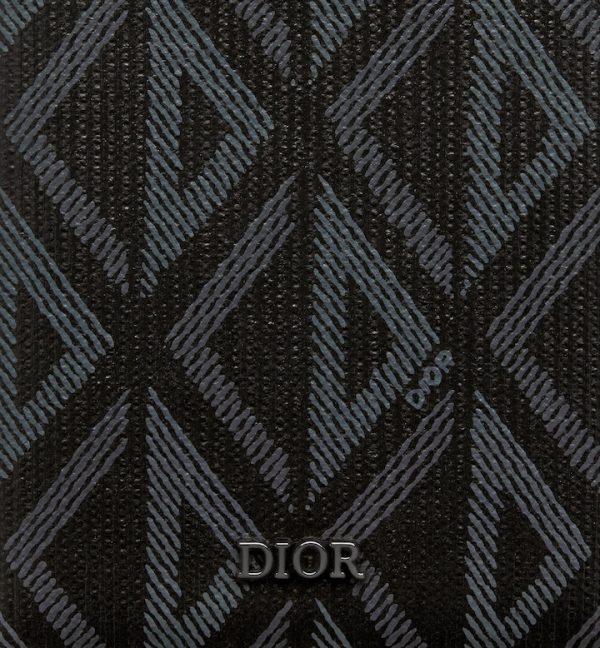 DIOR Vertical Bifold Wallet  Black CD Diamond Canvas - Image 3