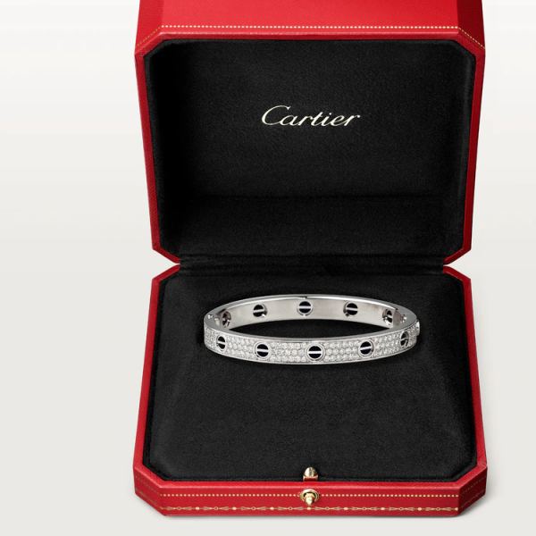 CARTIER LOVE BRACELET, DIAMOND-PAVED, CERAMIC - Image 7