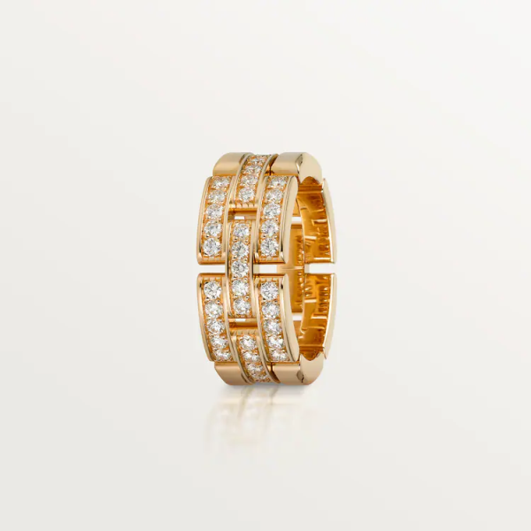 CARTIER MAILLON PANTHÈRE RING, 3 HALF DIAMOND-PAVED ROWS - Image 2