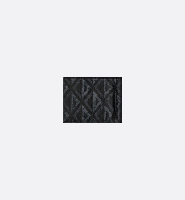 DIOR Wallet with Bill Clip Black CD Diamond Canvas