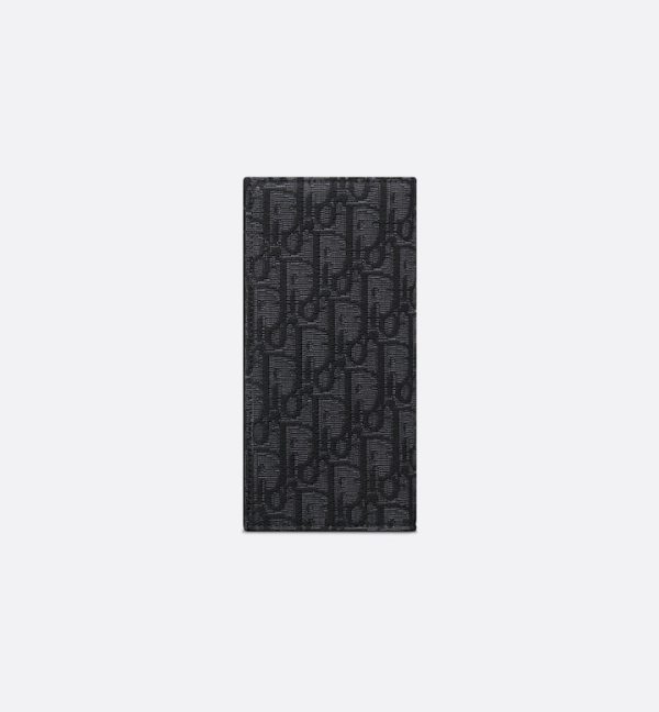 DIOR Vertical Long Wallet Black Oblique Jacquard - Image 3