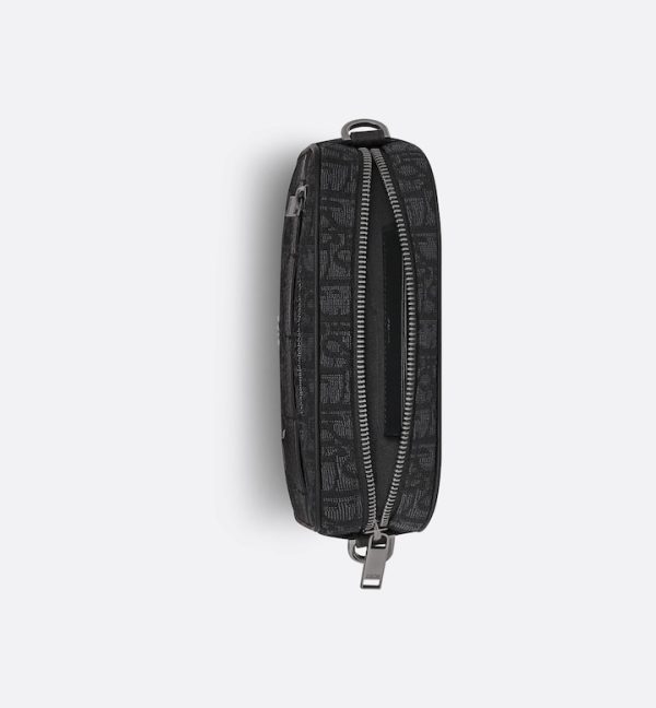 DIOR Mini Safari Bag with Strap Black Oblique Jacquard - Image 3