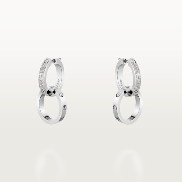 CARTIER LOVE EARRINGS, MULTIWEAR, HALF-PAVED