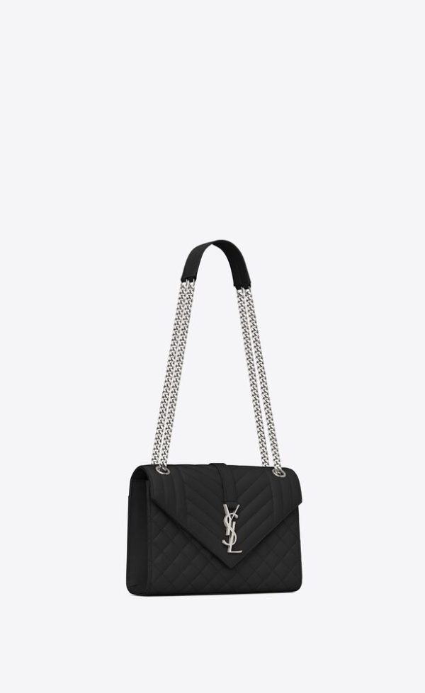 SAINT LAURENT ENVELOPE MEDIUM IN QUILTED GRAIN DE POUDRE EMBOSSED LEATHER - Image 2
