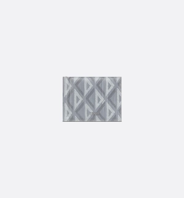 DIOR Wallet with Bill Clip Gray CD Diamond Canvas