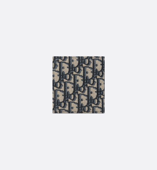 DIOR Vertical Bifold Wallet Beige and Black Oblique Jacquard - Image 6