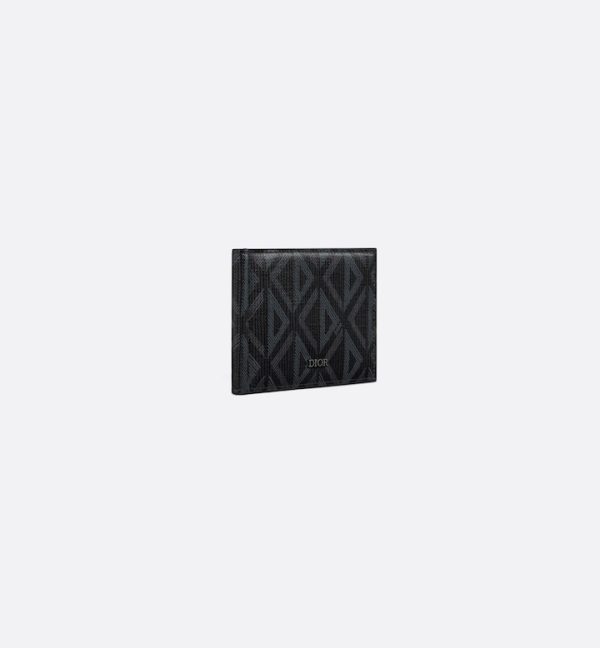 DIOR Wallet with Bill Clip Black CD Diamond Canvas - Image 2