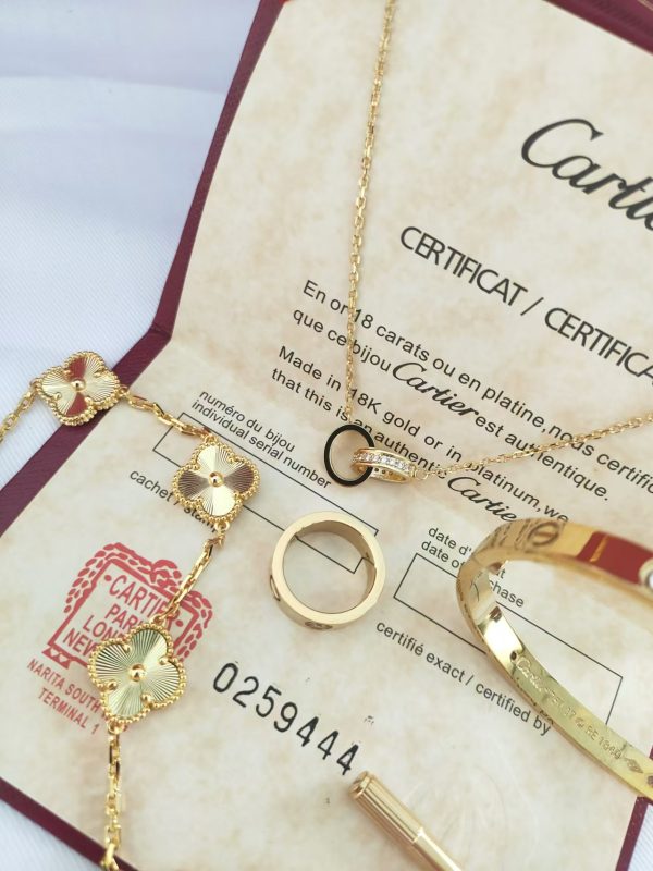 CARTIER LOVE BRACELET, 4 DIAMONDS + LOVE RING, 3 DIAMONDS + LOVE NECKLACE, DIAMONDS + VINTAGE ALHAMBRA BRACELET, 5 MOTIFS - Image 7