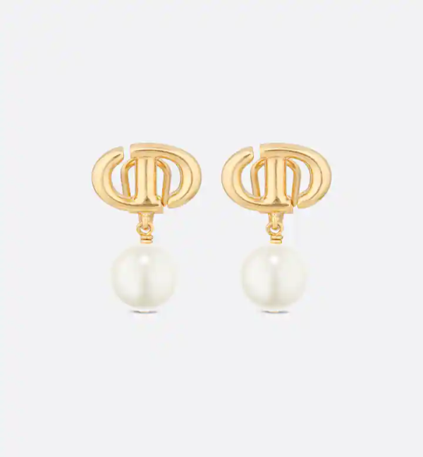 DIOR CD Navy Clip-On Earrings - Image 2