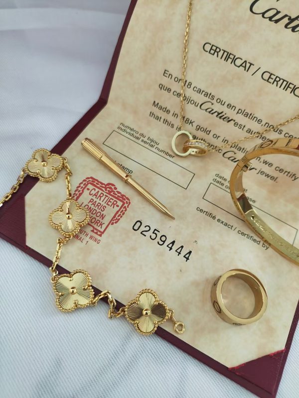 CARTIER LOVE BRACELET, 4 DIAMONDS + LOVE RING, 3 DIAMONDS + LOVE NECKLACE, DIAMONDS + VINTAGE ALHAMBRA BRACELET, 5 MOTIFS - Image 6