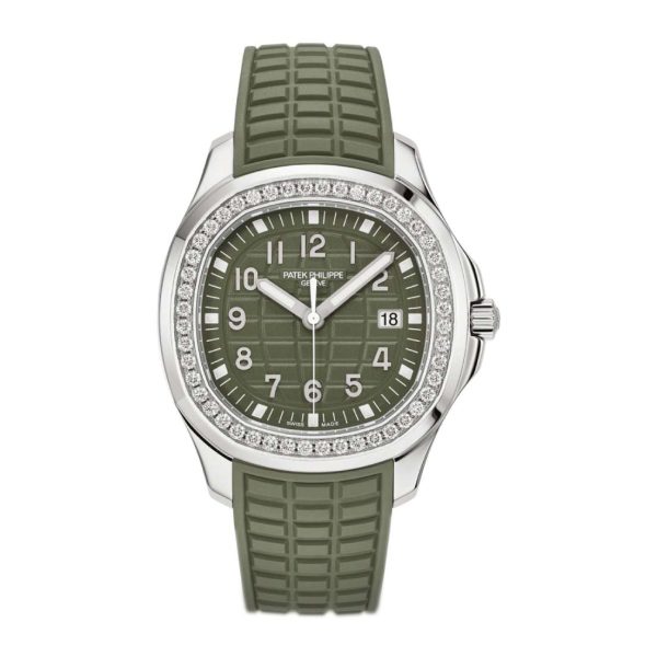 Patek Philippe Aquanaut Luce 38.80 mm | Khaki Green rubber strap | Green dial Diamond bezel | Ladies Watch 5267/200A-011