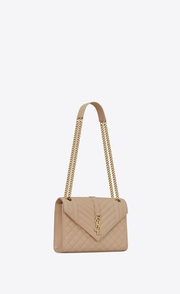SAINT LAURENT ENVELOPE MEDIUM IN QUILTED GRAIN DE POUDRE EMBOSSED LEATHER - Image 3
