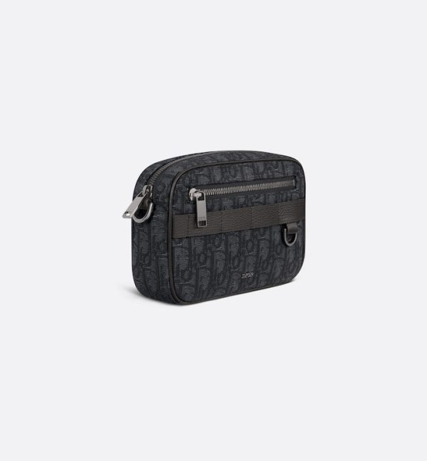 DIOR Mini Safari Bag with Strap Black Oblique Jacquard - Image 2