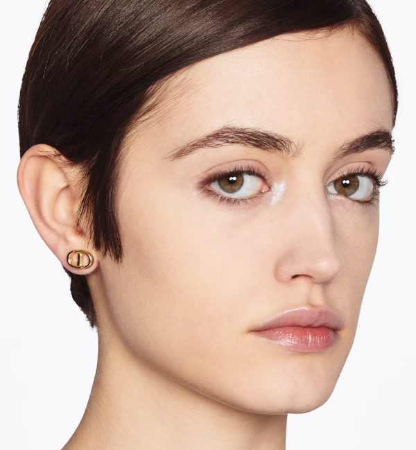 DIOR CD Navy Stud Earrings - Image 3
