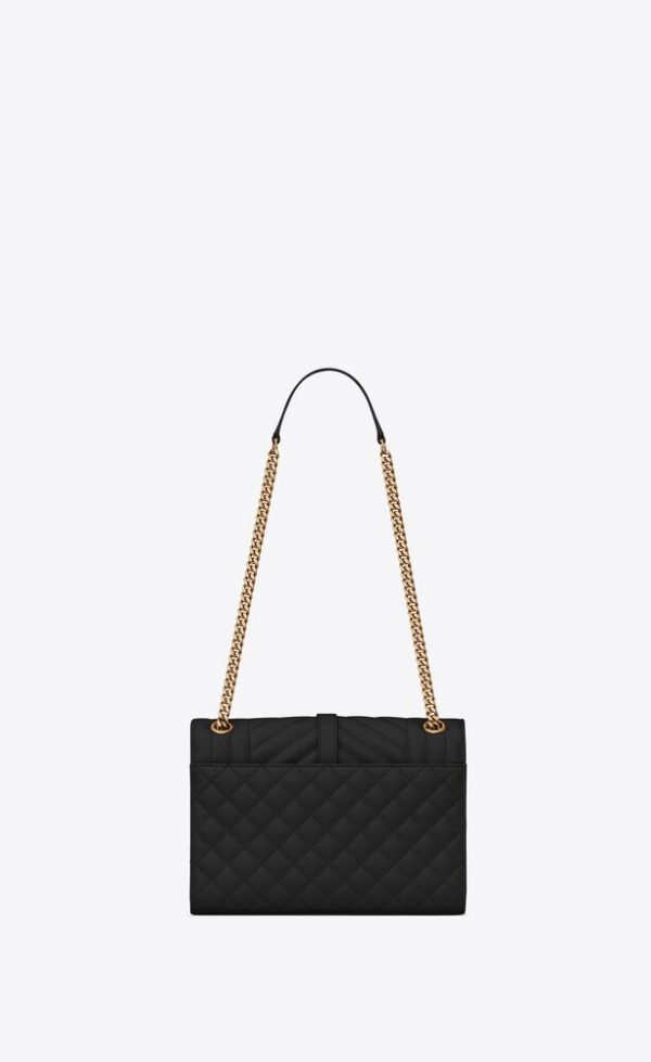 SAINT LAURENT ENVELOPE MEDIUM IN QUILTED GRAIN DE POUDRE EMBOSSED LEATHER - Image 4