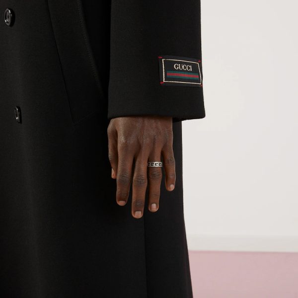 GUCCI SILVER RING WITH SQUARE G - Image 3