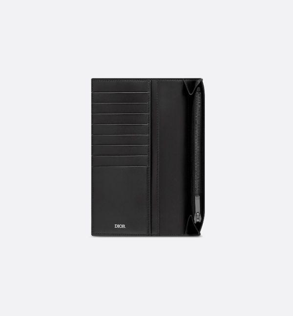 DIOR Vertical Long Wallet  Beige and Black Oblique Jacquard - Image 4