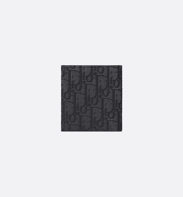 DIOR Vertical Bifold Wallet Black Oblique Jacquard